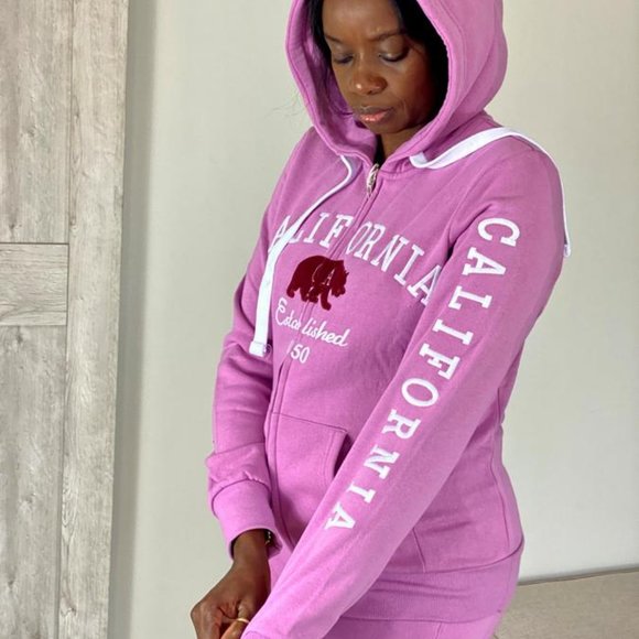 KaylaSim California Purple Zip Up Outfits for Women Sportswear TrackSuit Size L - Picture 4 of 5